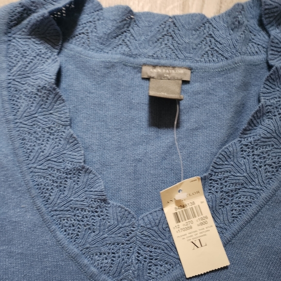 NWT Ann Taylor Blue Long Sleeve Sweater Size XL - Picture 2 of 7